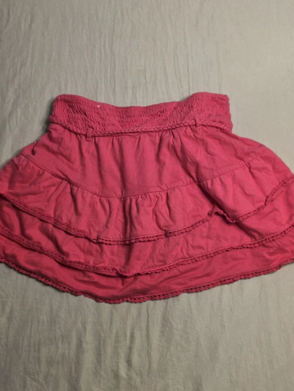 Justice Hot Pink Tiered Ruffle Skirt